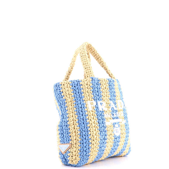 Prada Logo Tote Raffia Small #240331P11B - Picture 2 of 6